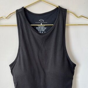 Black Ribbed Bodysuit